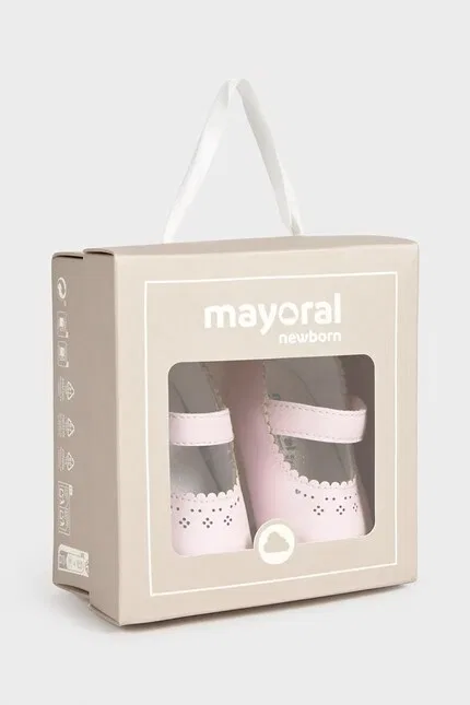 Ботинки детские из эко-кожи Mayoral Newborn, розовый — фото 4
