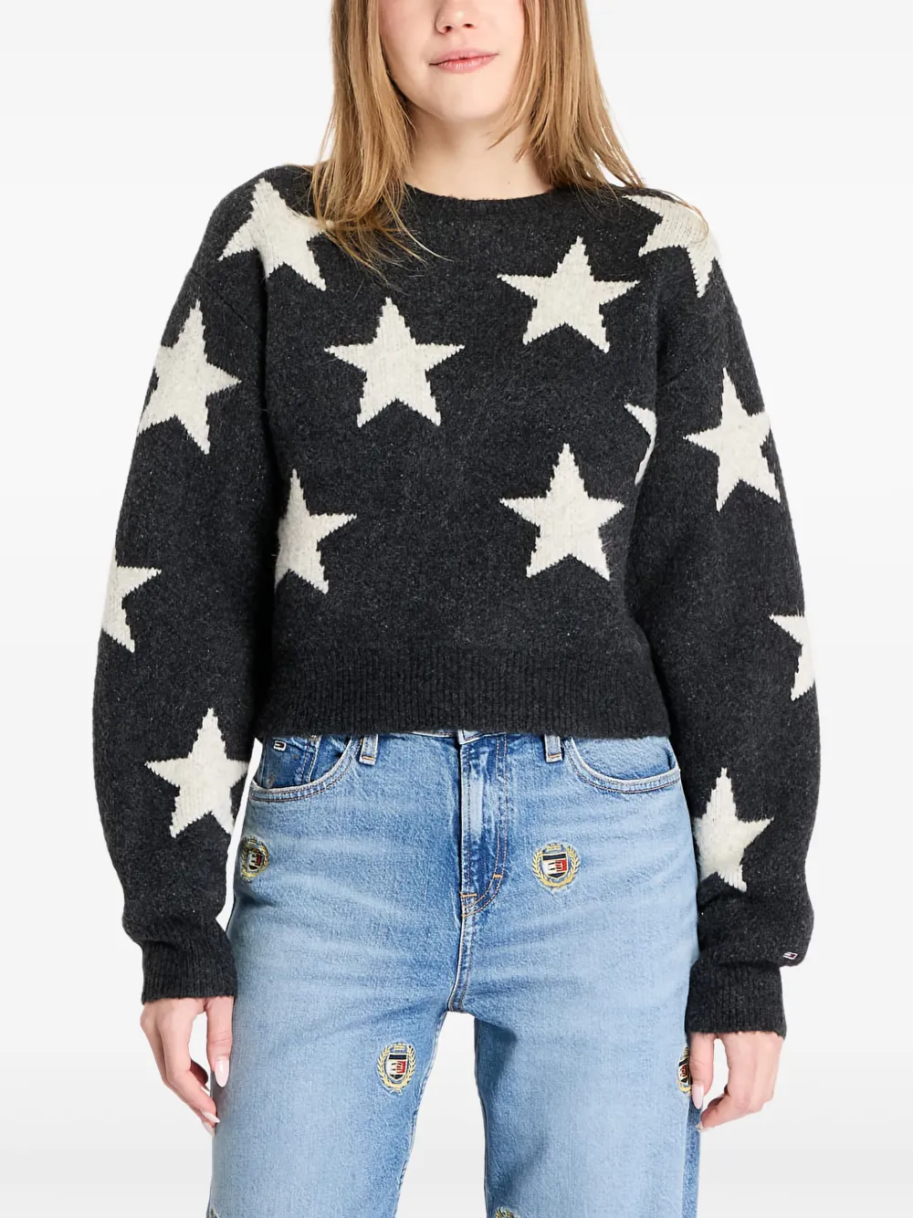 

Джемпер с узором Tommy Jeans, черный