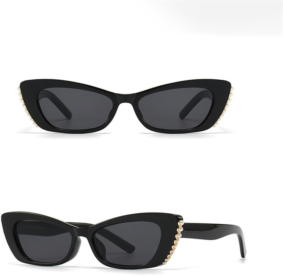 

Женские солнцезащитные очки в стиле ретро с жемчужным оправой «кошачий глаз», обеспечивающие защиту от ультрафиолета (UV400) для активного отдыха на природе JWMSXYQR, C4white