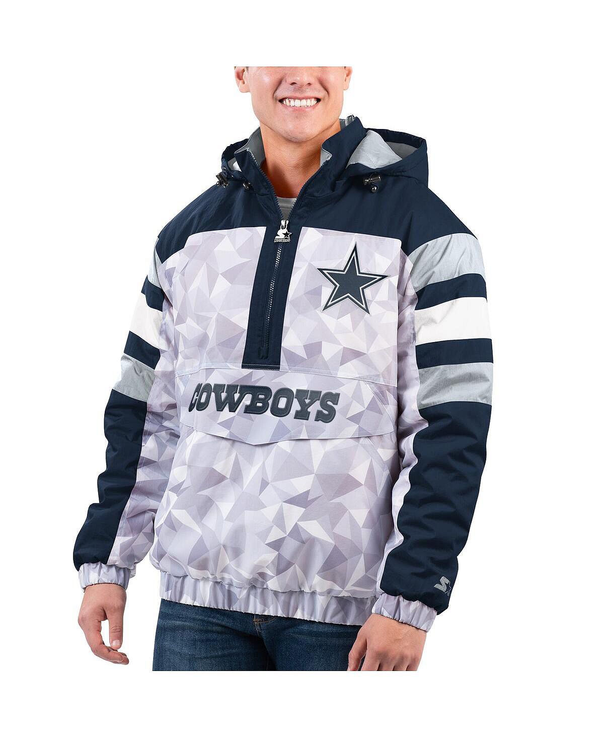 

Мужская белая, темно-синяя куртка Dallas Cowboys Tuesday Night Gridiron Raglan с капюшоном и полумолнией Starter, Синий, Мужская белая, темно-синяя куртка Dallas Cowboys Tuesday Night Gridiron Raglan с капюшоном и полумолнией Starter