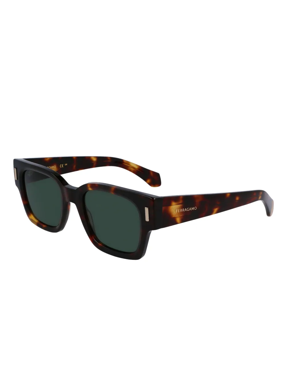 

Солнцезащитные очки с эффектом черепахового панциря Ferragamo Eyewear, коричневый