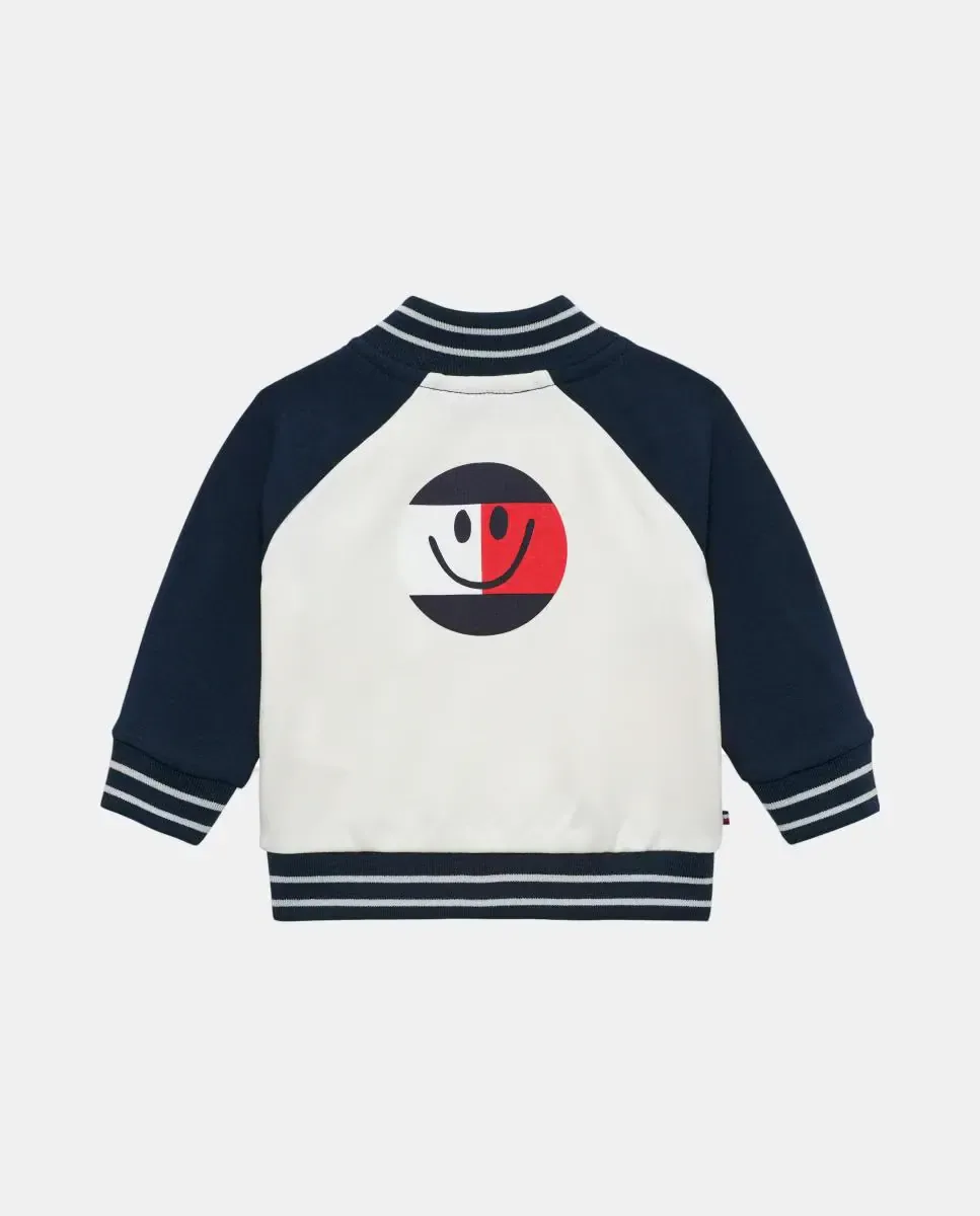 Толстовка для мальчика в стиле бомбер с логотипом на спине Tommy Hilfiger, синий — фото 2