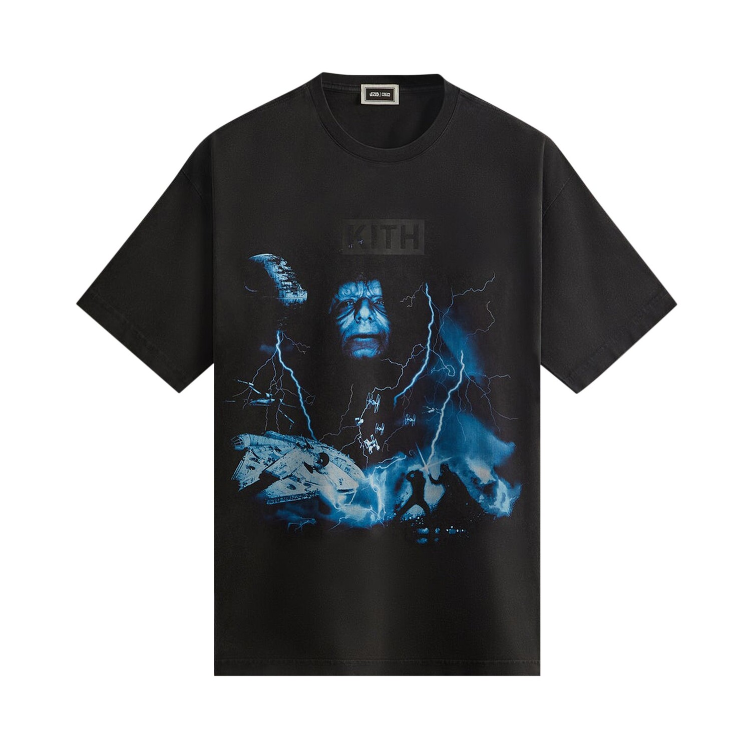

Винтажная футболка Kith x Star Wars Emperor, черная, Черный, Винтажная футболка Kith x Star Wars Emperor, черная