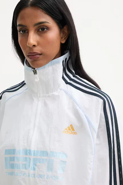 Блуза женская с надписью модель оверсайз Adidas Originals, белый — фото 4