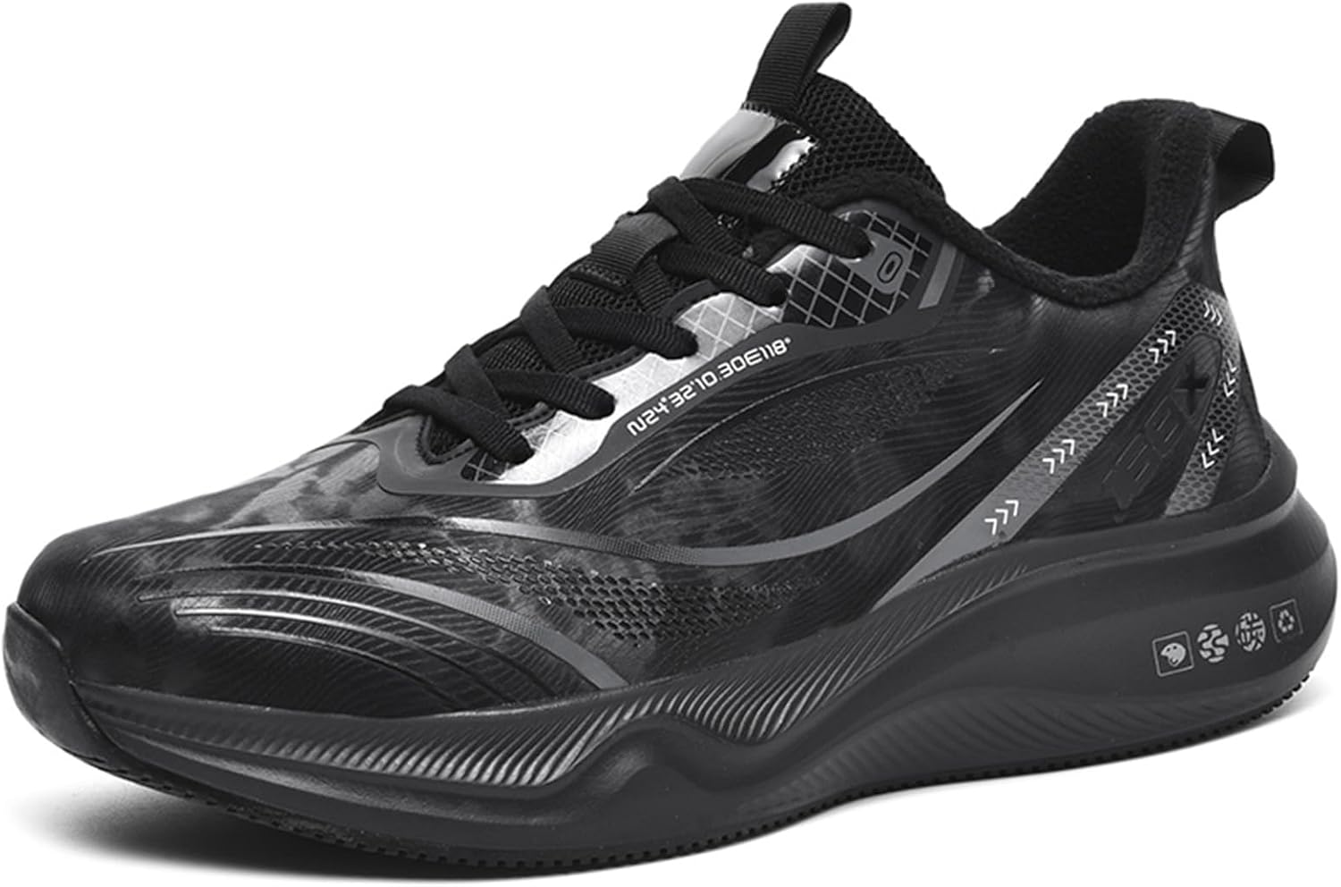 

Мужские зимние повседневные спортивные кроссовки для бега, ходьбы, с мягкой обивкой, больших размеров Generic, черный