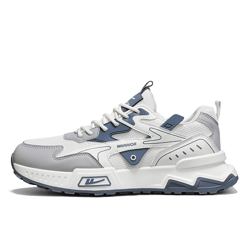 

WARRIOR Кроссовки Slip-Resistant Breathable Lightweight Low-Top Casual Shoes Men's White Gray Blue