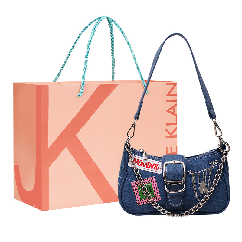 

Джинсовая сумка через плечо JANE KLAIN Женская Черная/Джинсово-синяя