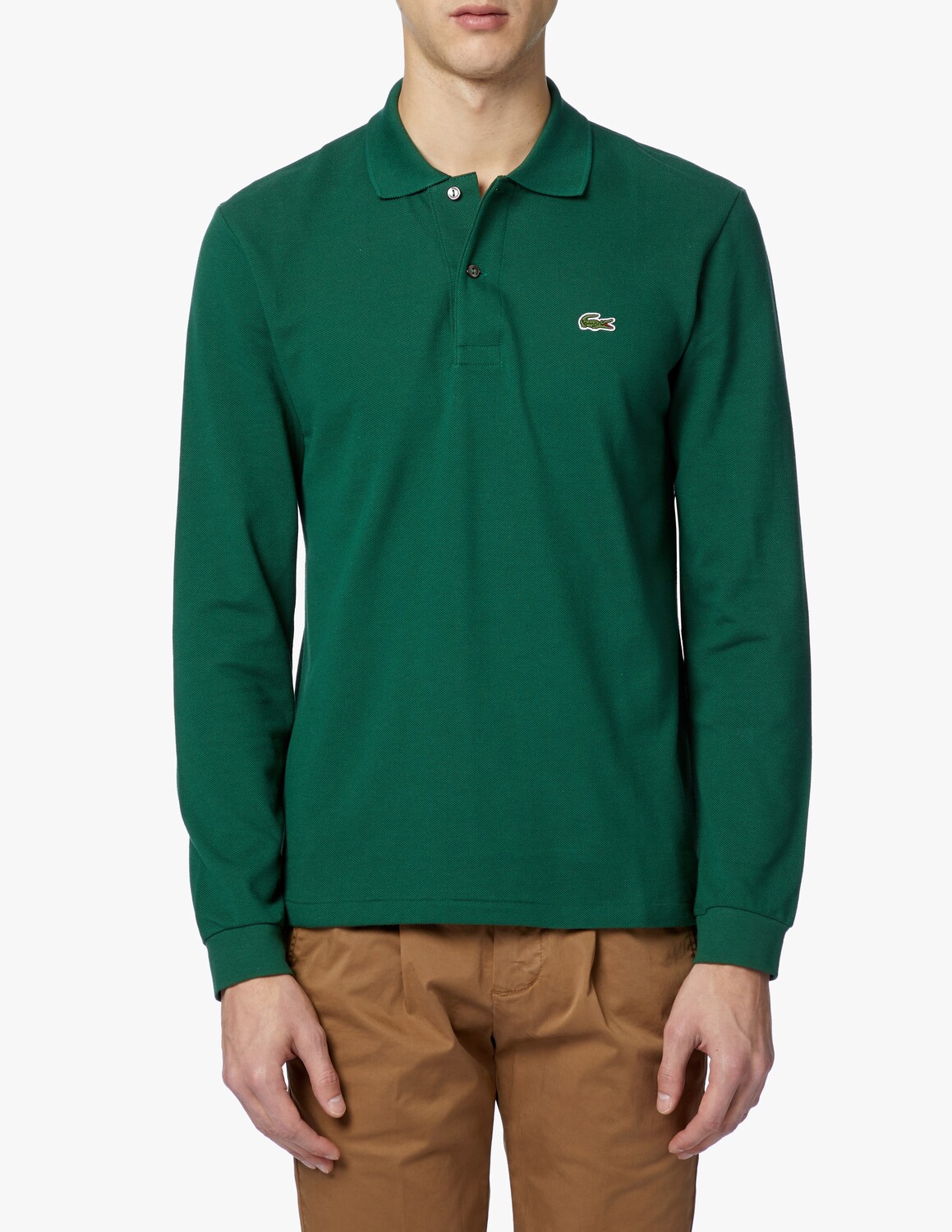

Поло с длинными рукавами классического кроя Lacoste, цвет Verde
