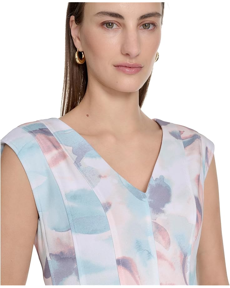 Платье Calvin Klein Printed Seamed Aline, цвет Seaspy Mult — фото 3