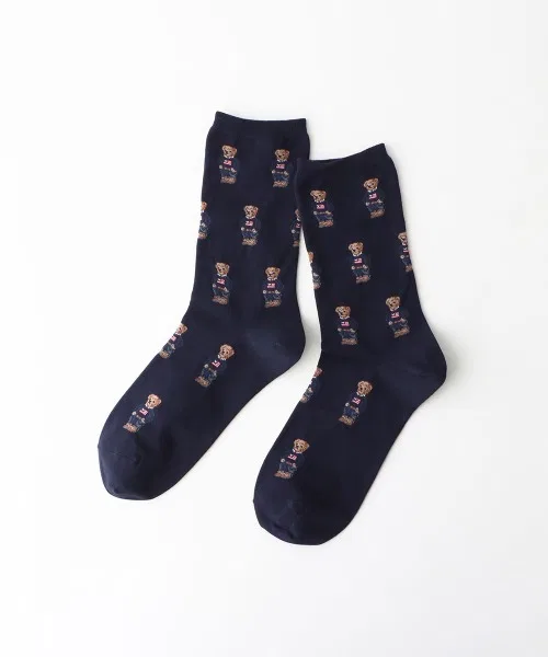 Носки POLO RALPH LAUREN с принтом мишки, органический хлопок, тёмно-синий
