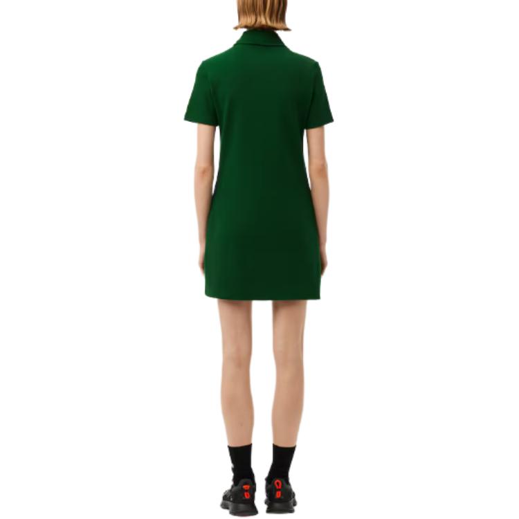Платье LACOSTE Pine Green, с коротким рукавом, сосново-зеленое — фото 3