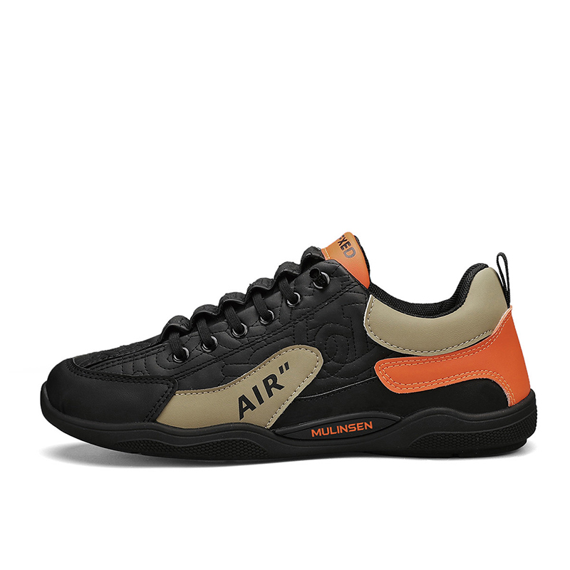

Теплые и износостойкие низкие повседневные кроссовки для мужчин Mulinsen, Black Orange (Fleece-Lined)