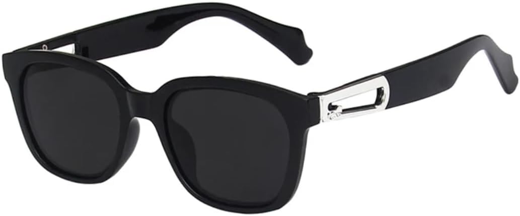 

Модные ретро-солнцезащитные очки небольшого размера для женщин и мужчин с пряжкой, для активного отдыха и путешествий, с защитой от УФ-излучения UV400 VVTWSSW, Black Gray