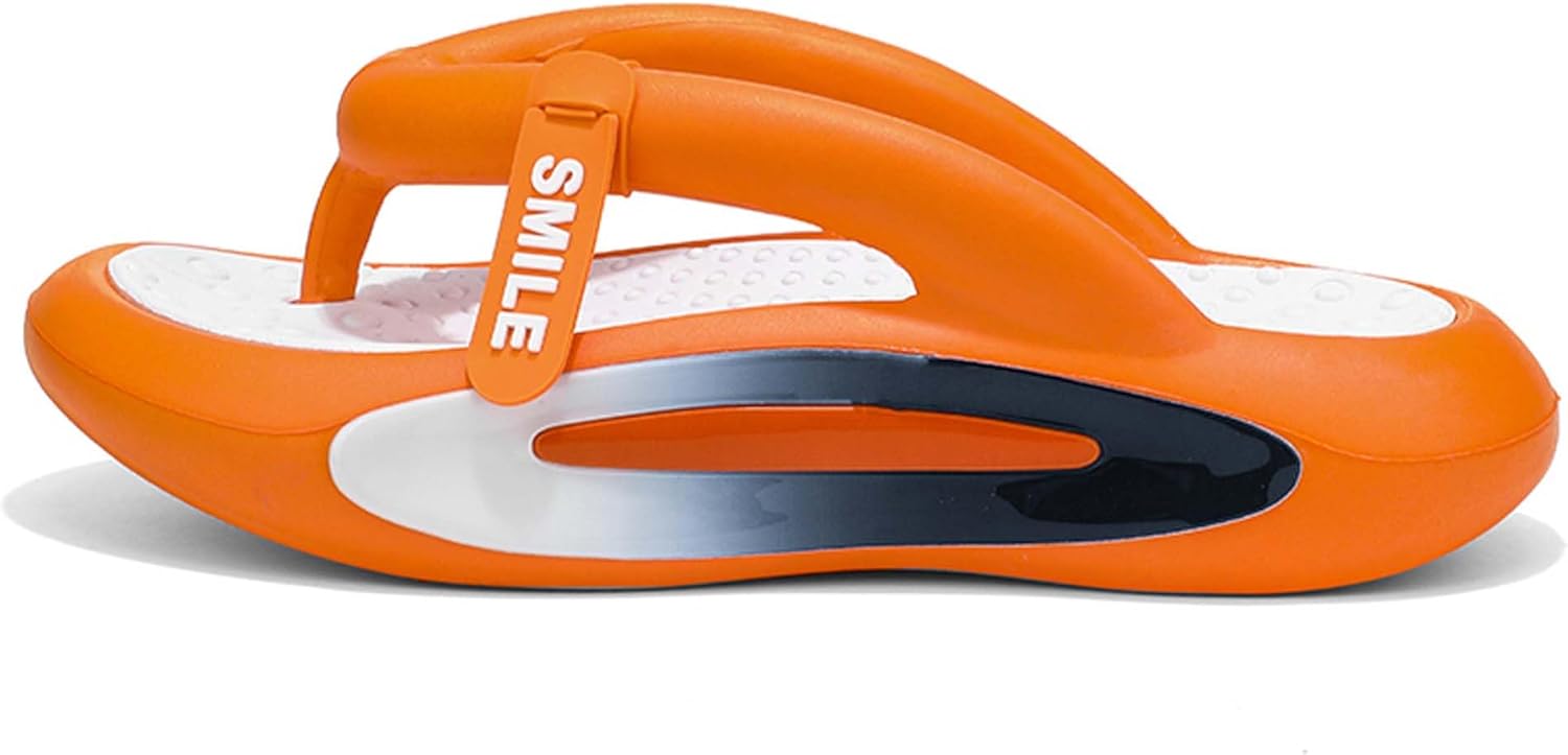 

Мужские тапочки с толстой подошвой из EVA, устойчивые к неприятным запахам, с надписями, быстро сохнущие и легкие Generic, оранжевый