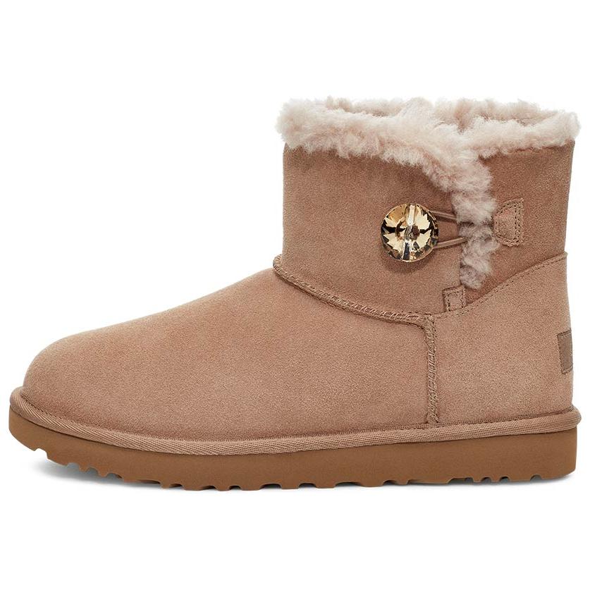 Сапоги UGG с золотой пуговицей, коричневый — фото 2