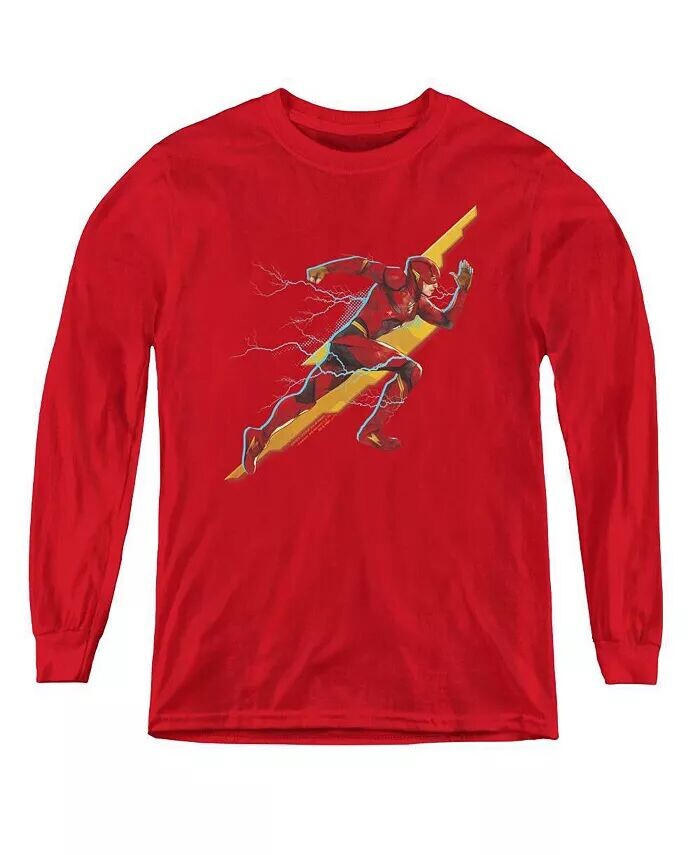 

Свитшот с длинным рукавом для мальчиков из молодежного фильма Flash Forward Justice League, красный