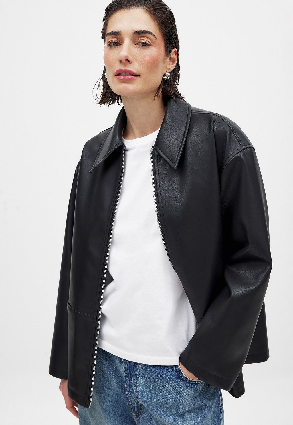 

Куртка из искусственной кожи ZIP DETAIL NA-KD, черный