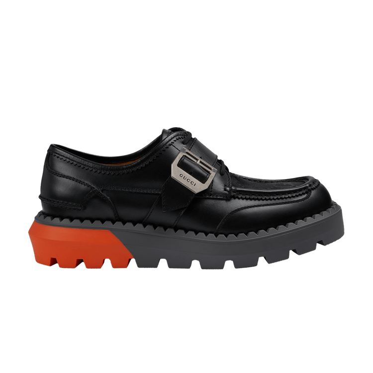 

Кроссовки Gucci Lace Up Shoe 'Buckle - Black Orange', черный