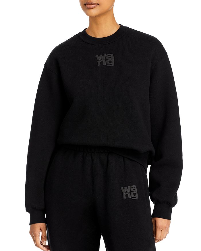 

Свитшот Essential Terry Crew с логотипом Puff Paint alexanderwang.t, черный
