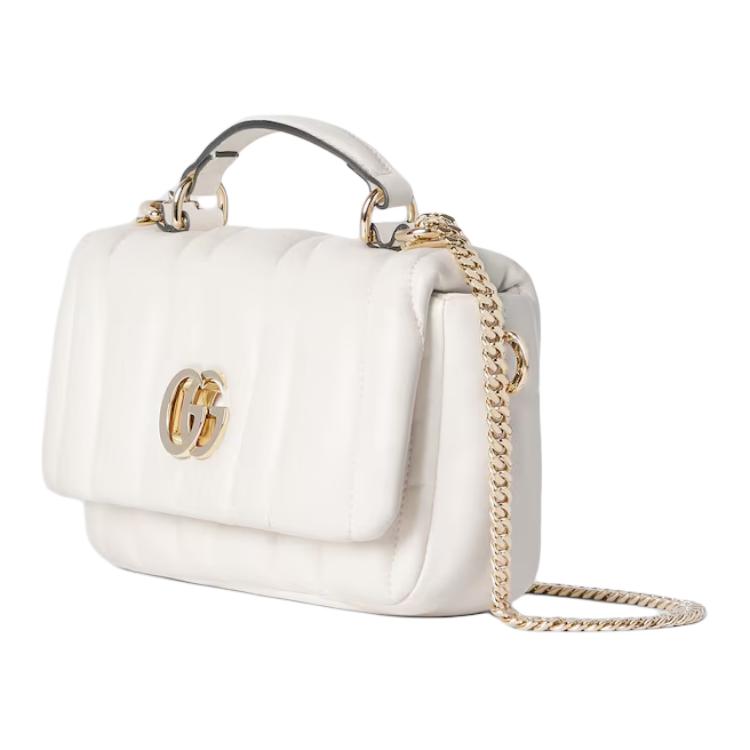 Сумка кросс-боди GUCCI GG Milano из стеганой кожи, мини, женская, белая — фото 2