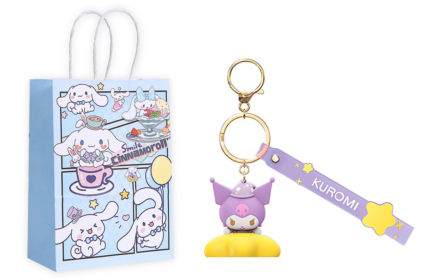 

Sanrio Кулон My Melody Kuromi из ПВХ Унисекс, Kuromi+Exquisite Shopping Bag Included