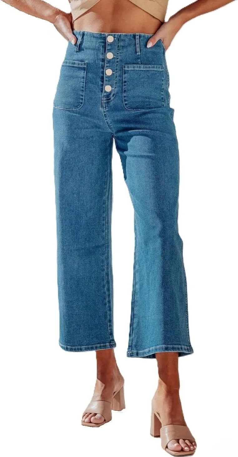 

Женские джинсы wide leg с высокой посадкой Mars power