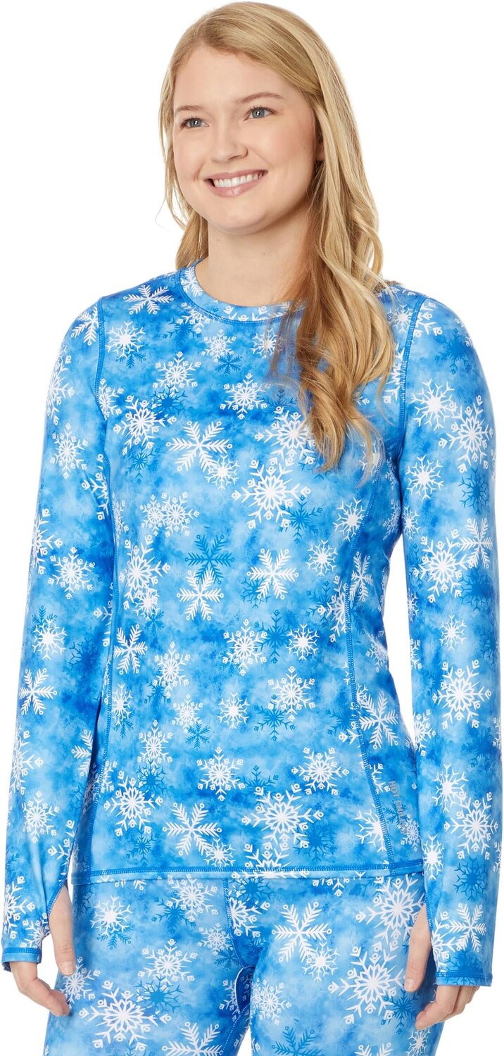 

Пуловер Hot Chillys Micro-Elite Chamois Printed Crew Neck, цвет Marble Snowflake