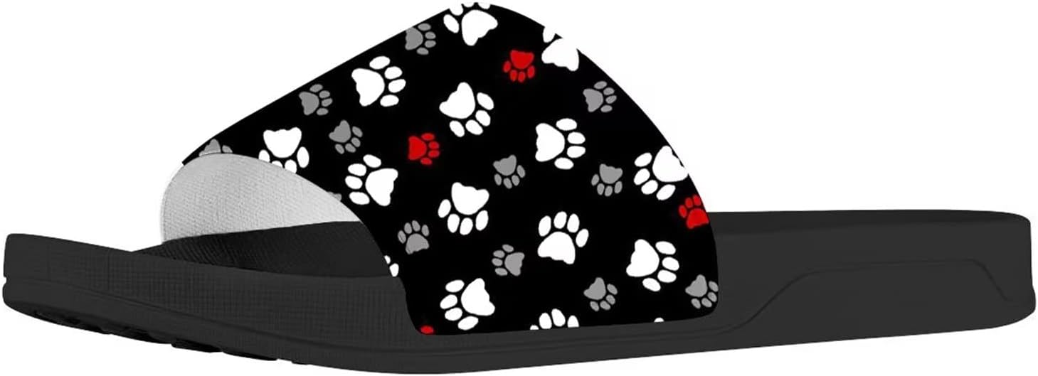 

Сланцы с принтом американского флага и лапы собаки Forchrinse для женщин и мужчин, легкие летние пляжные спортивные шлепки, белый/красный