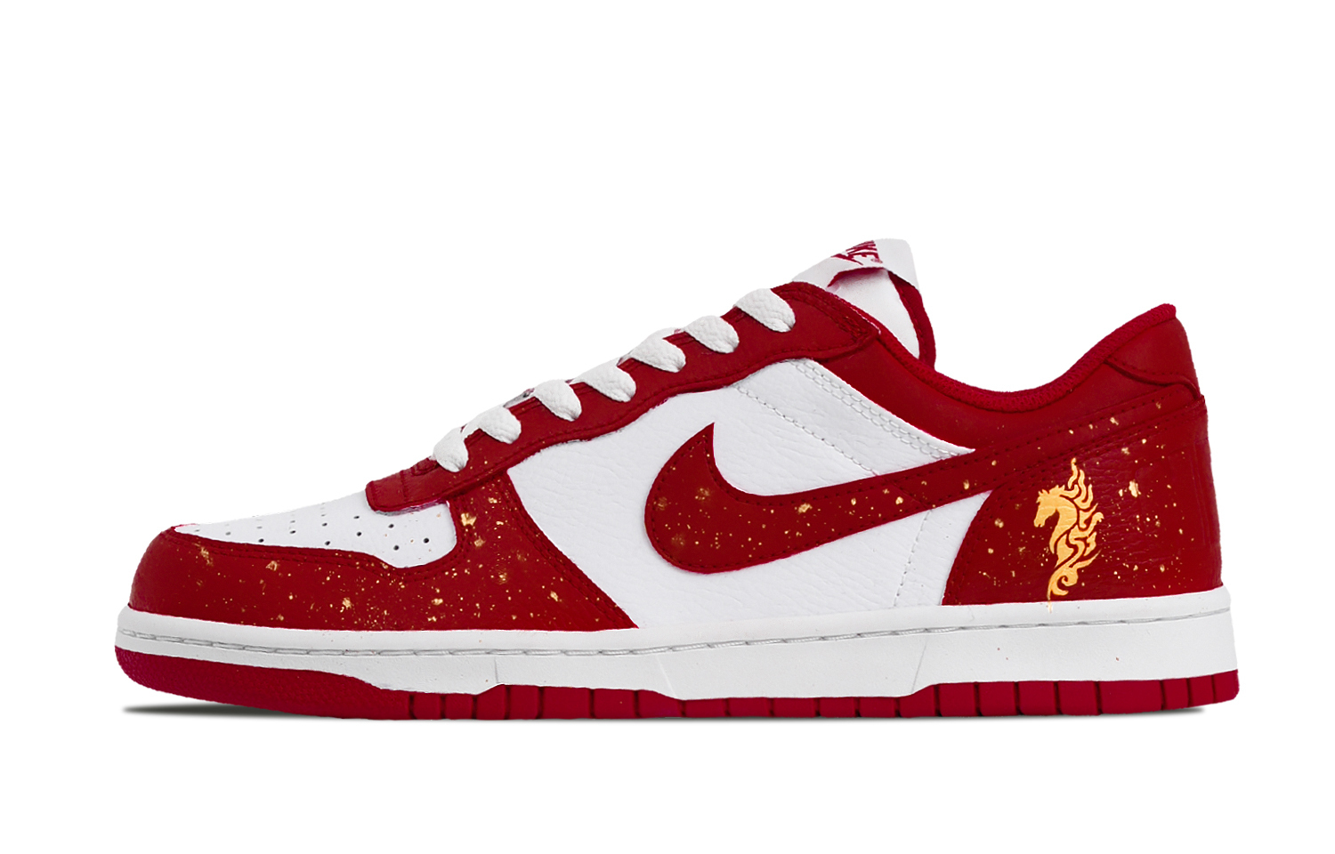 

Nike Big Year Of The Horse Success And Prosperity Slip Resistant Low top Skateboard Shoes мужские белые красные, Gold