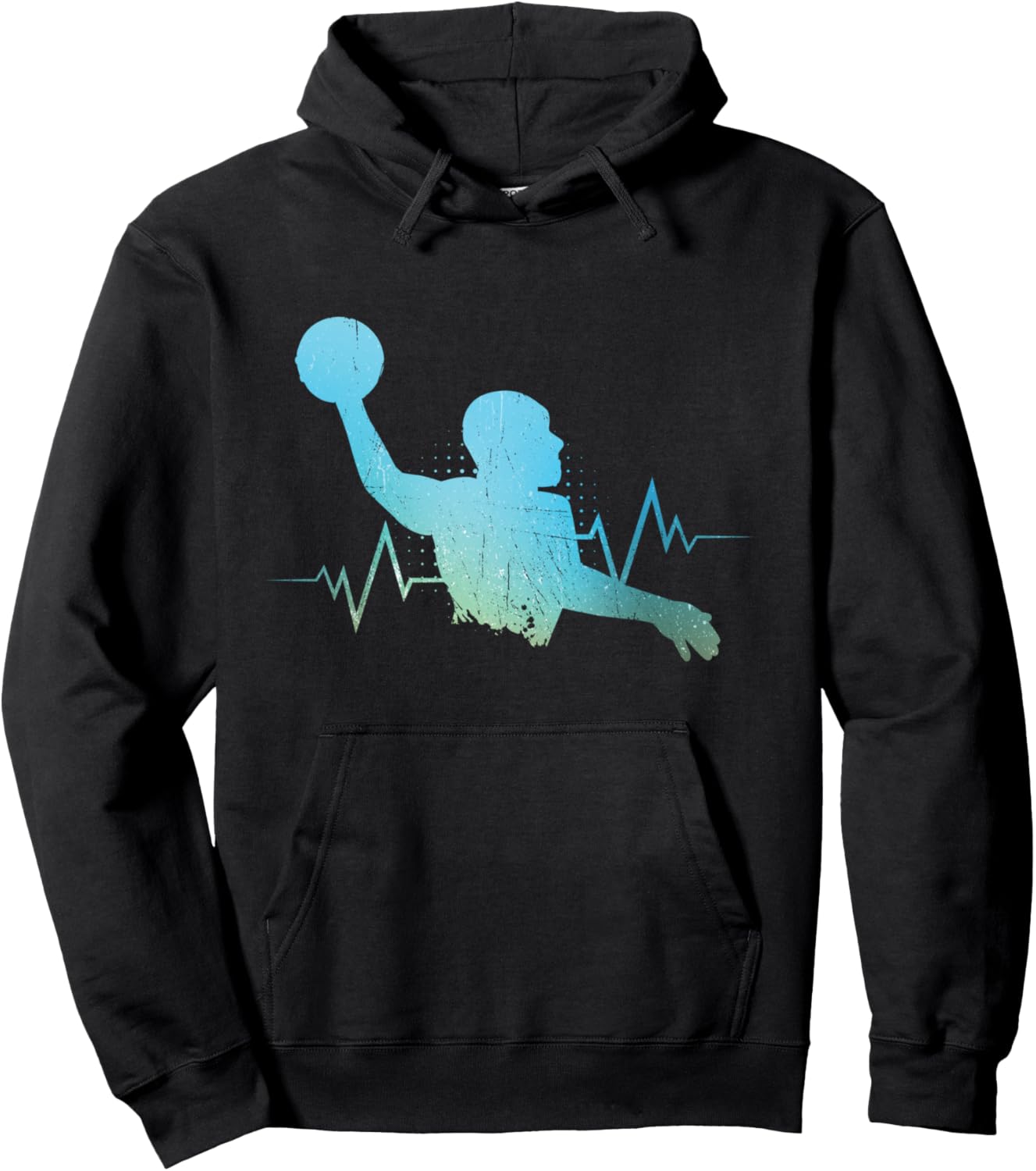 

Ретро винтажная толстовка с принтом Вратарь с сердцебиением для любителей спорта Water Polo Waterpolo Men Boys, черный