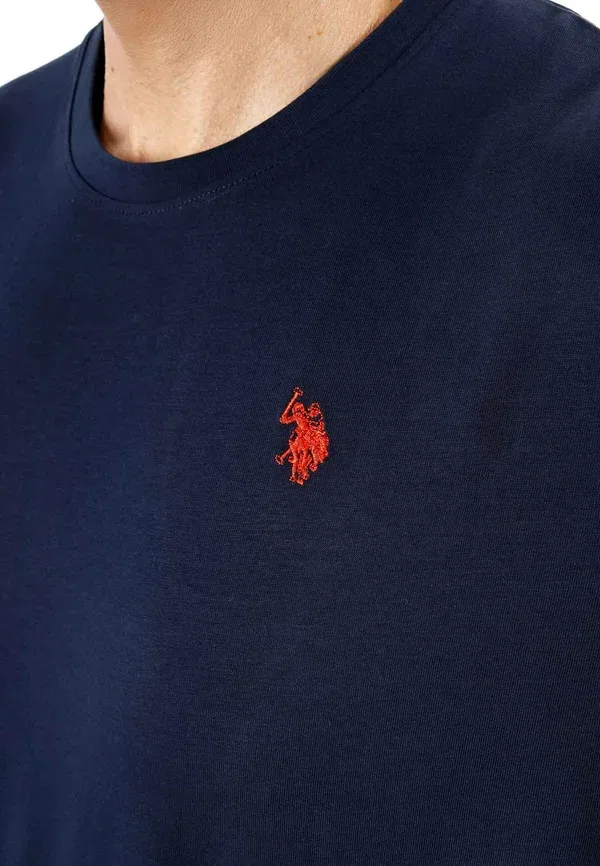 Футболка Usnaash basic t-shirt U.S. Polo Assn., темно-синий с красным — фото 4