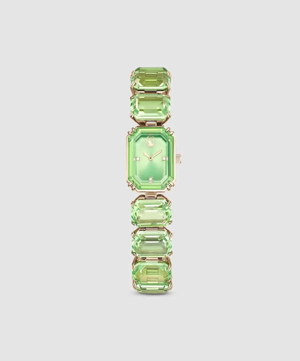 

Женские ювелирные часы с восьмиугольными кристаллами Swarovski, зеленый
