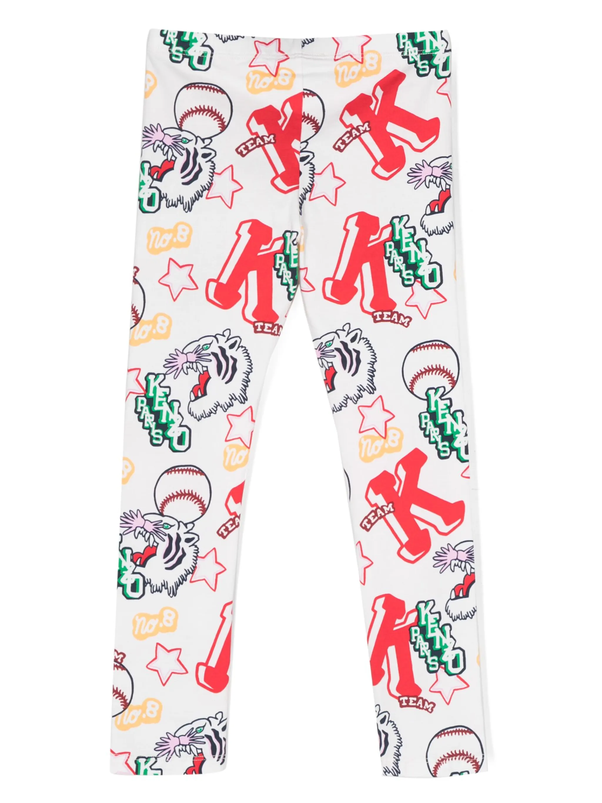 Легинсы с графичным принтом Kenzo Kids, нейтральный — фото 2