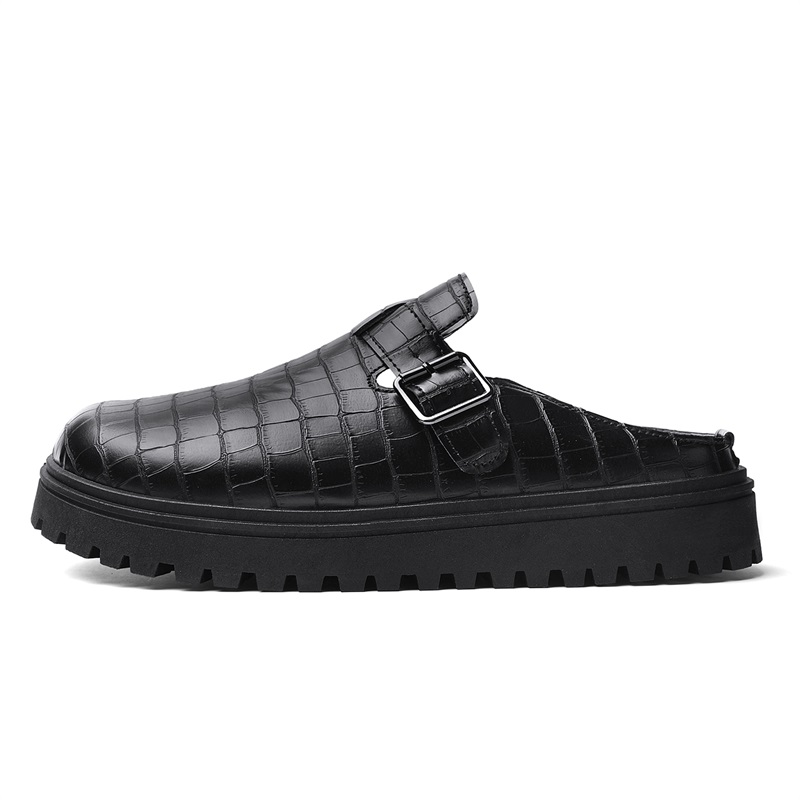 

Captain illy Закрытые тапочки мужские черные в черную клетку, цвет Black Plaid