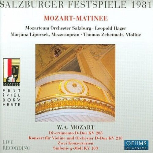 

CD диск Mozart / Lipovsek / Zehetmair / Hager: Salzburg Festival 1981
