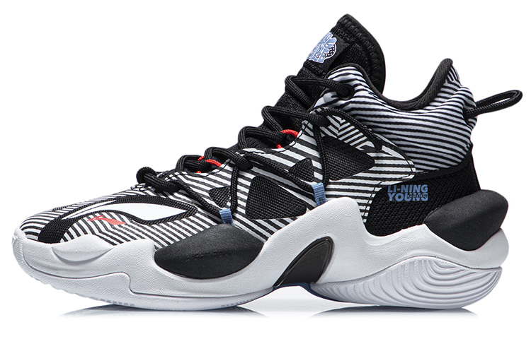 

Детские баскетбольные кроссовки Aerial Attack Low для школьников LINING YOUNG, черно-белый