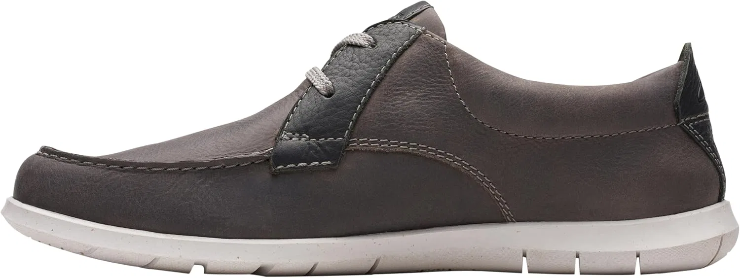 Мужские лодочные туфли Clarks Flexway на шнуровке, Light Grey Lea — фото 2