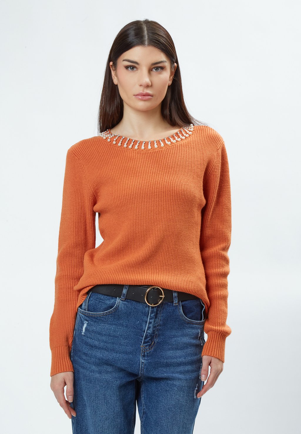 

Джемпер FAKE PEARLS CREW-NECK INFLUENCER, абрикос