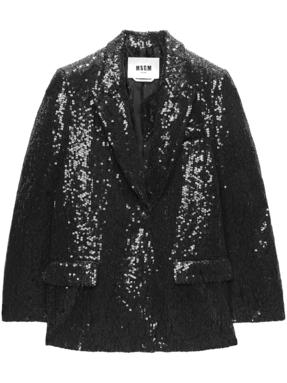 

MSGM однобортный пиджак с пайетками, черный