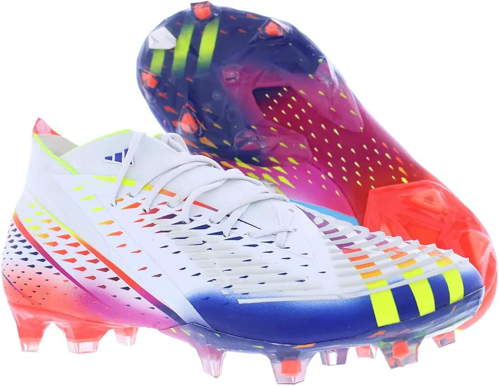Футбольные бутсы Adidas Predator Accuracy.3 для твердого грунта, белый/желтый/синий/мультиколор/красный — фото 4