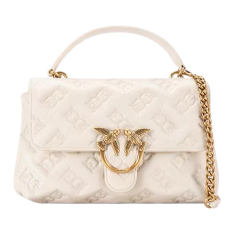 

PINKO Сумка Love Bag Puff из овчины, кроссбоди, средняя женская белая