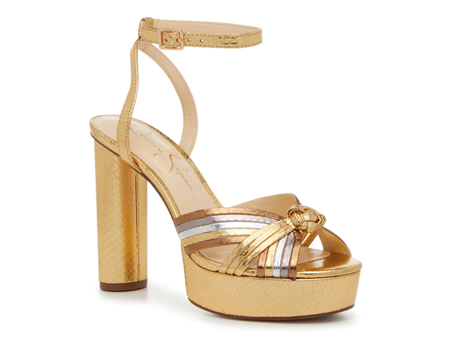 

Сандалии Deiyann Platform Sandal Jessica Simpson, золотой/металлик