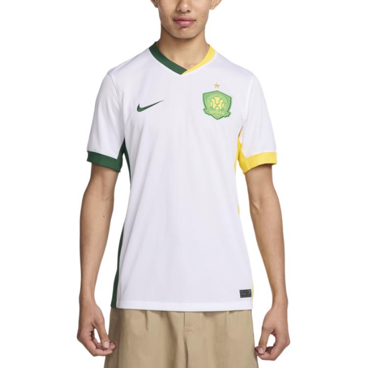 Nike Футболка Dri-Fit Soccer Jerseys Men's White/Canyon Green/Travel Yellow/Canyon Green — фото 2
