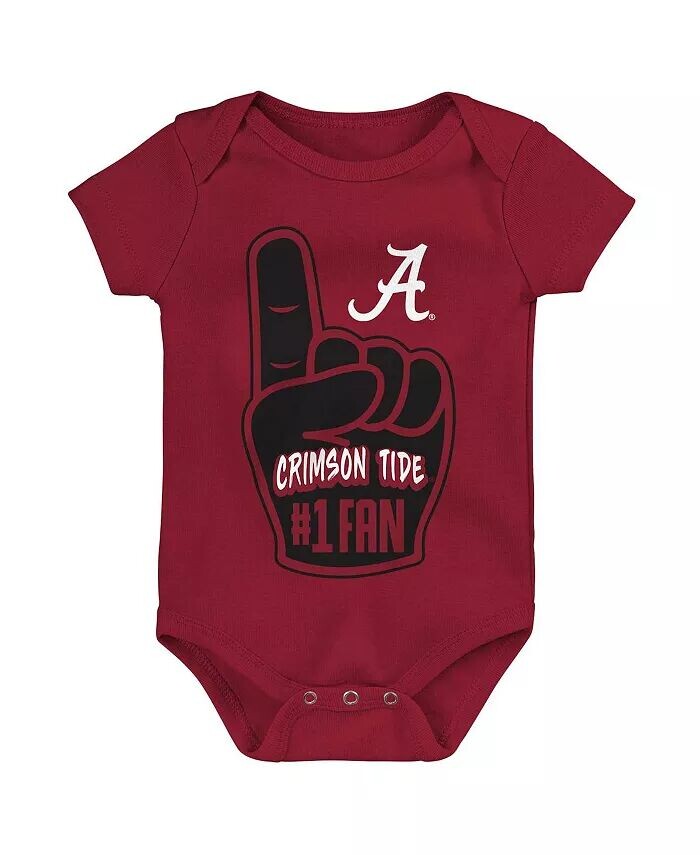 

Боди для новорожденных и младенцев для мальчиков и девочек Crimson Alabama Crimson Tide #1 Fan Foam Finger Outerstuff