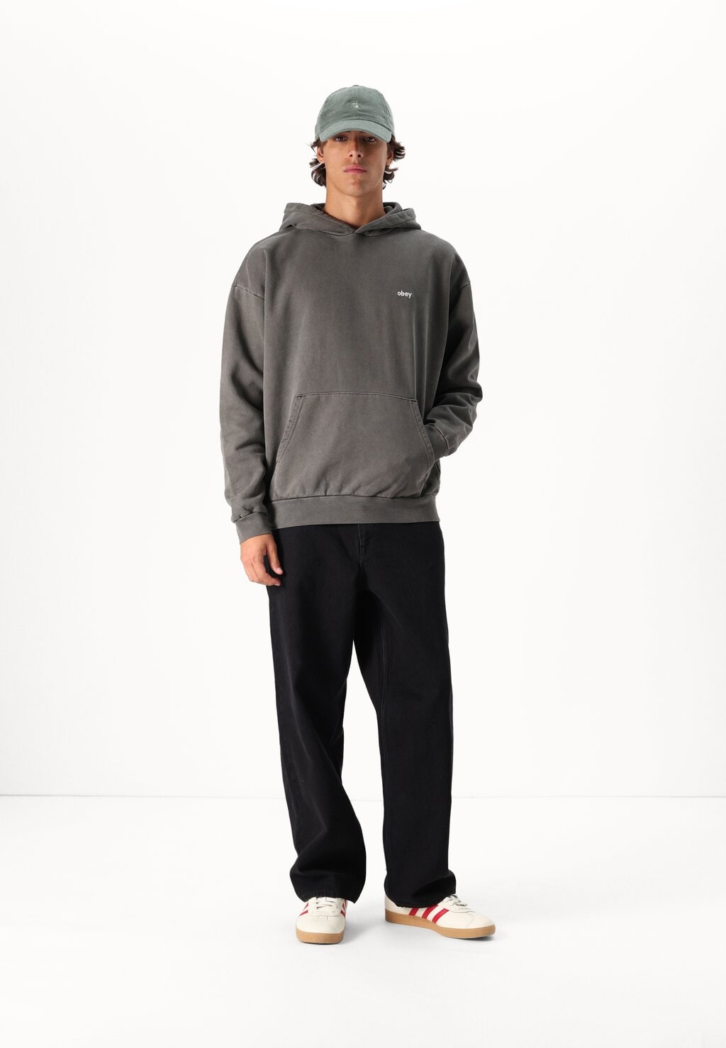 

Толстовка LOWERCASE HOOD UNISEX Obey Clothing, антрацит