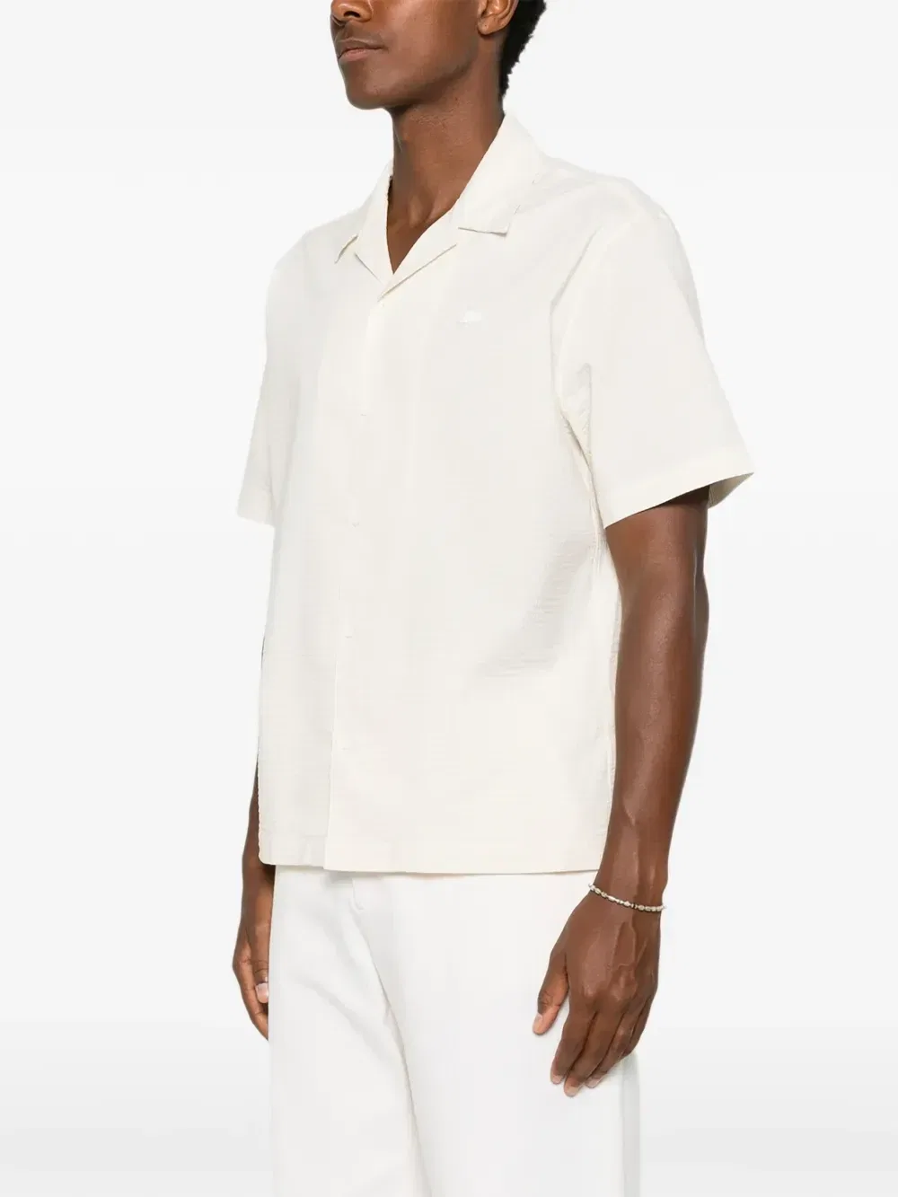 Жаккардовая полосатая рубашка Lacoste, бежевый — фото 3