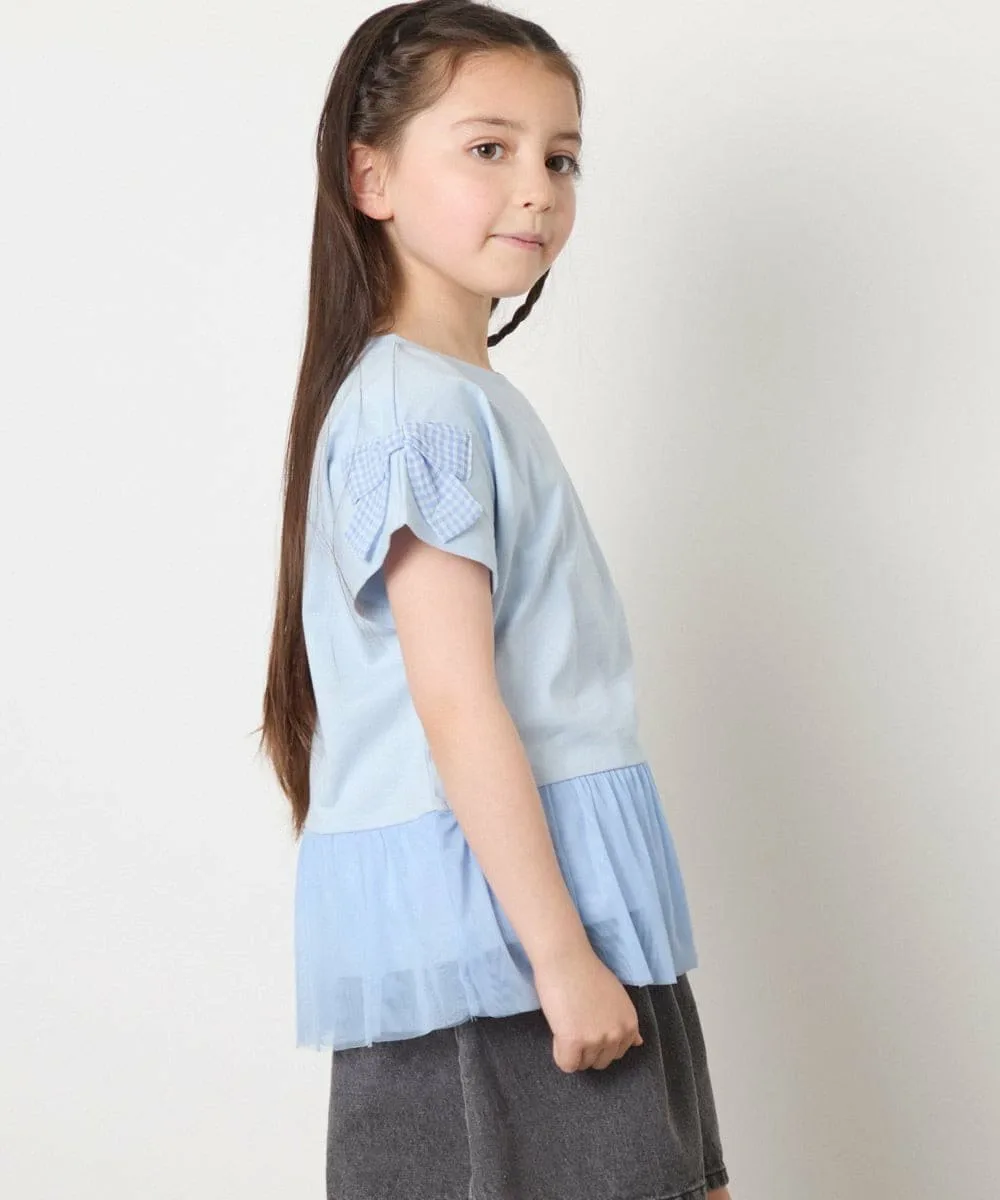 Футболка с тюлевой лентой для стыковки Avv, цвет Light Blue — фото 3
