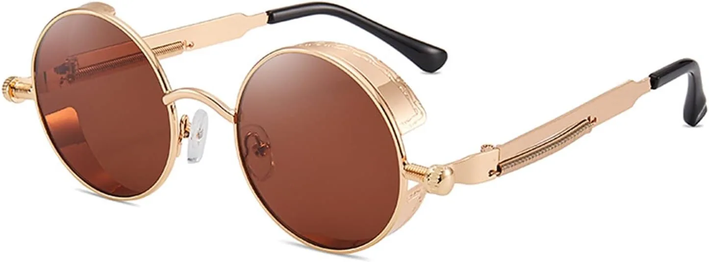 

Мужские солнцезащитные очки с круглой оправой для вождения, отдыха на природе, вечеринок и активного отдыха. Женские солнцезащитные очки для вечеринок Generic, Brown