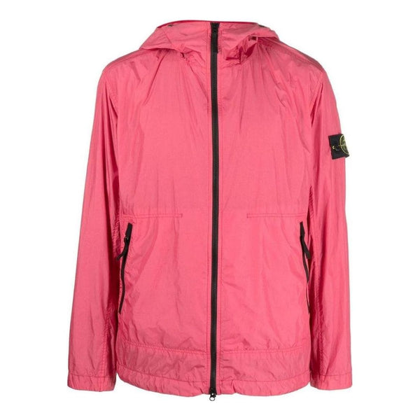 

Куртка waffen patch nylon hooded zip-up jacket 'pink' Stone Island, розовый