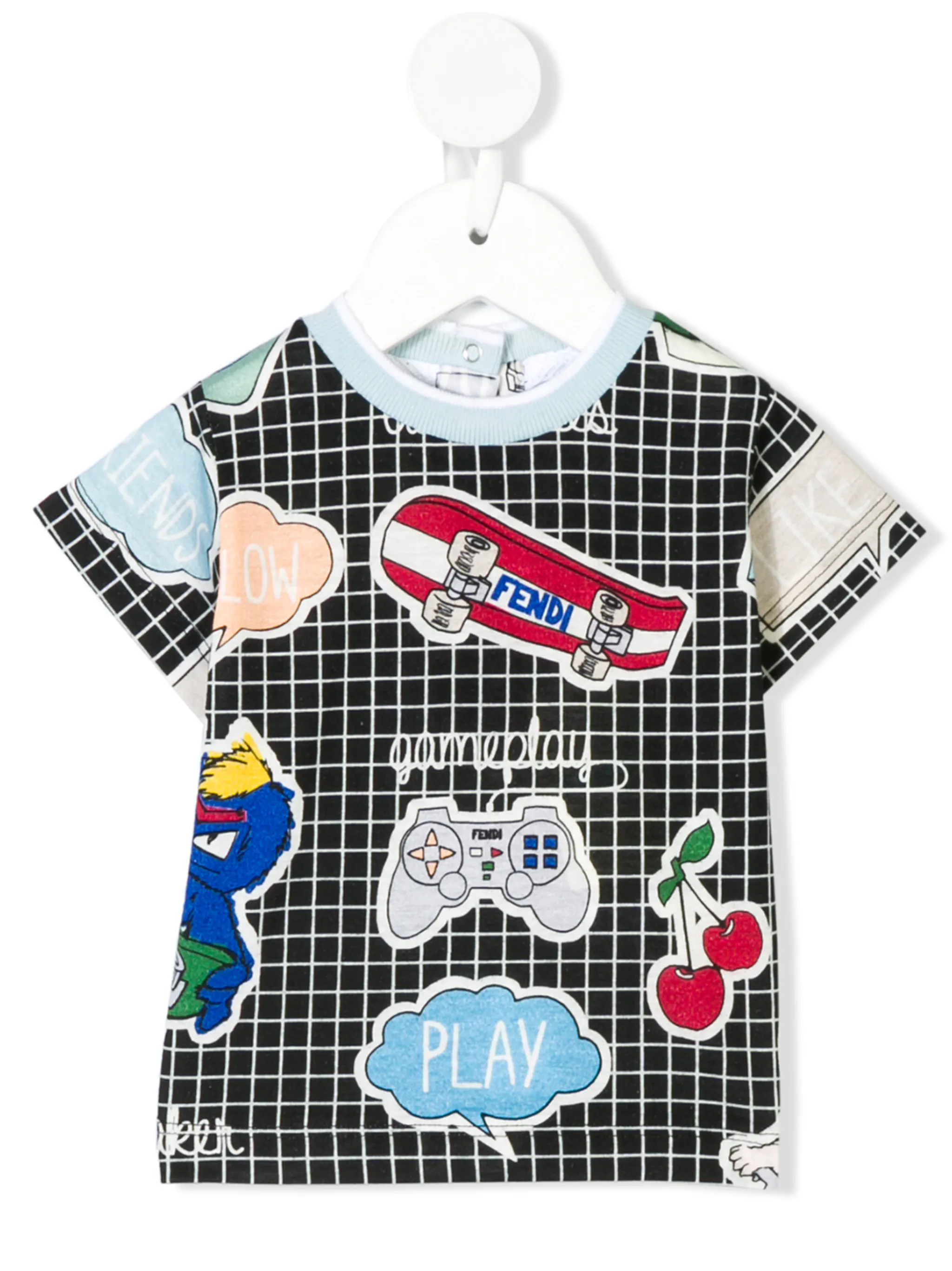 

Футболка с принтом Fendi Kids, мультиколор